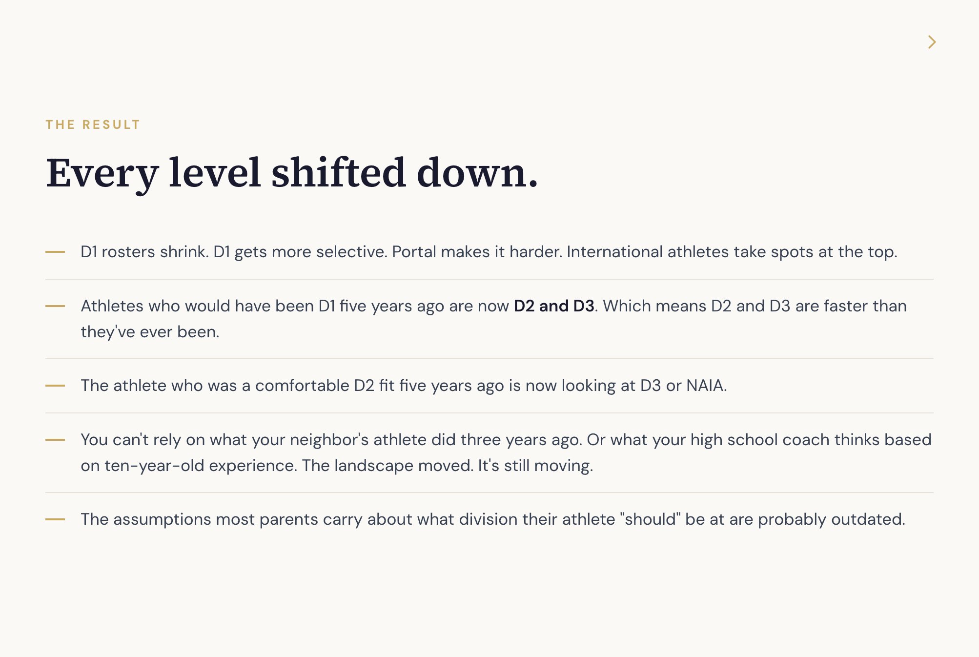 Course slide &mdash; three things happened that reshaped every level